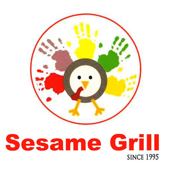 image of Sesame Grill logo of turkey with handprints