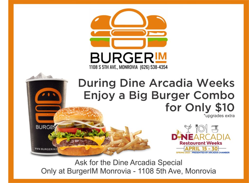 BurgerIM Dine Arcadia special for 2023
