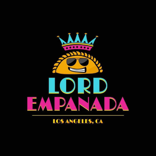logo for Lord Empanada showing smiling empanada with crown