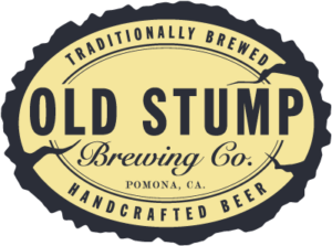 logo for Old Stump Brewing Co in yellow and black