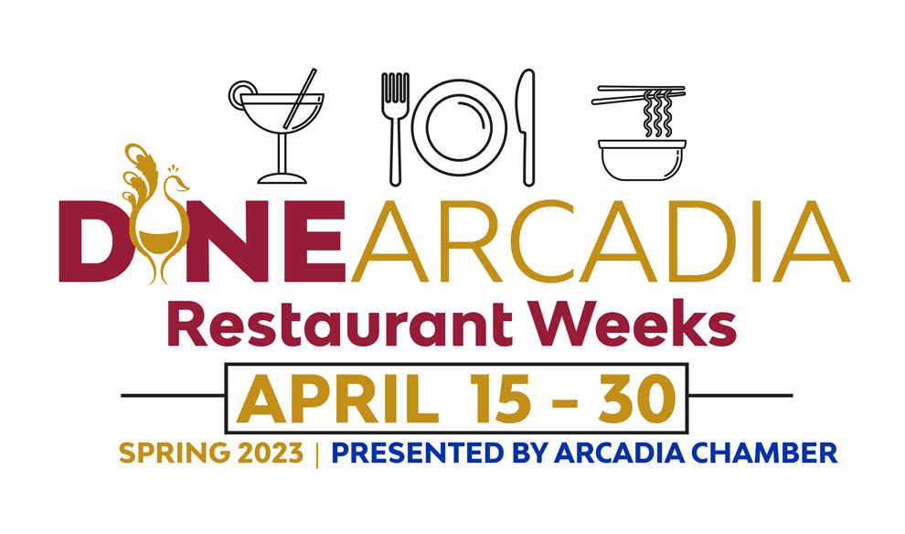 Dine Arcadia Restaurant Weeks logo for April 2023